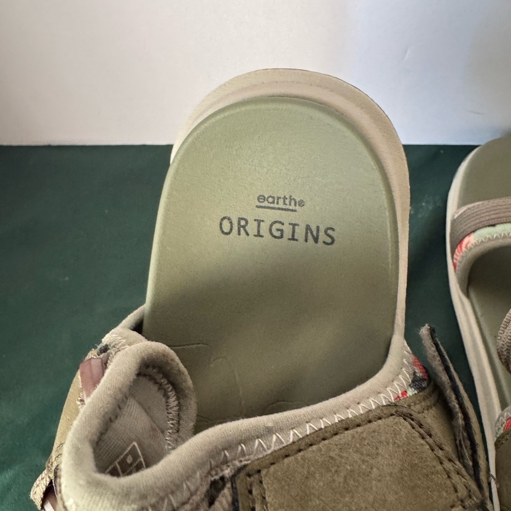 Earth Origins Strappy Sandal Womens 9 Olive Vivvy Hiking Vegan Beach Walking - Picture 13 of 16